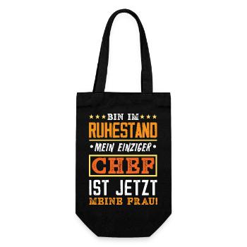 Ruhestand Chef Meine Frau - Geschenkbeutel für Flaschen - Schwarz - Vorne