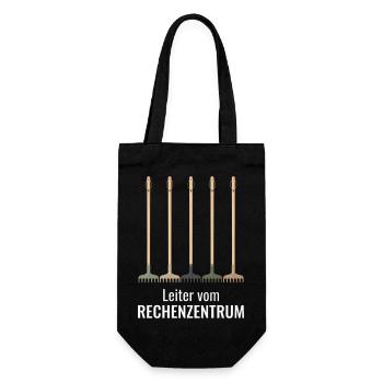 Gärtner Garten, Leiter vom Rechenzentrum Admin EDV - Geschenkbeutel für Flaschen - Schwarz - Vorne