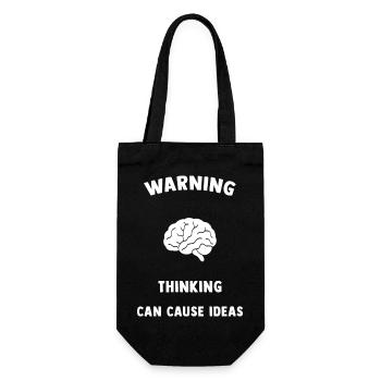Mind Warning: Ideas Arise - Gift Bag for Bottles - black - Front