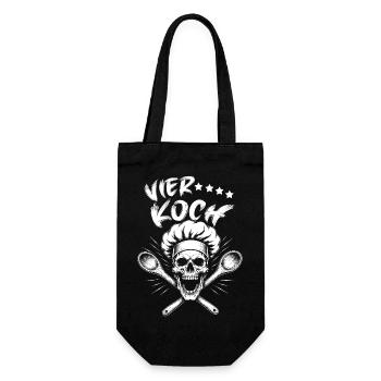 Kochskull - Geschenkbeutel für Flaschen - Schwarz - Vorne