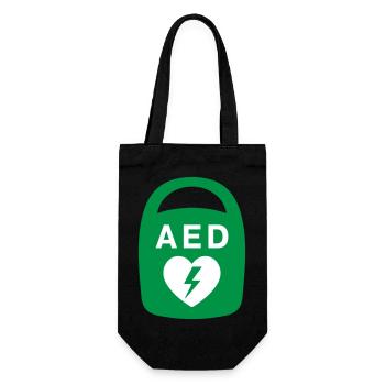 AED Heart Emergency Medical Icon - Gift Bag for Bottles - black - Front