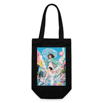 Bonne journée pluvieuse en couleurs pastel - Sac à bouteille - noir - Devant
