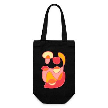 Modern Color Shapes Art Design - Gift Bag for Bottles - black - Front