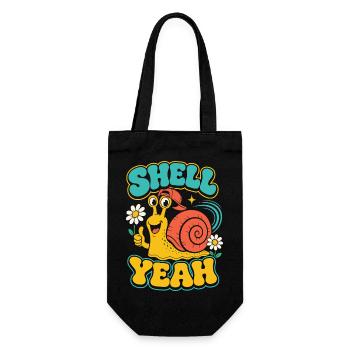 Shell Yeah – Coole Schnecke mit Cap - Geschenkbeutel für Flaschen - Schwarz - Vorne