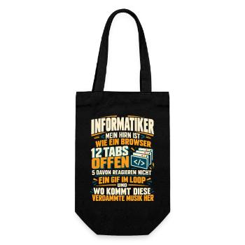 Informatiker Programmierer IT Geschenk Geburtstag - Geschenkbeutel für Flaschen - Schwarz - Vorne