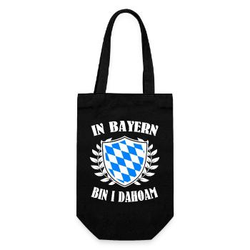 In Bayern bin i dahoam - Geschenkbeutel für Flaschen - Schwarz - Vorne