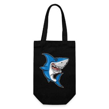 Shark - Fish - Gift Bag for Bottles - black - Front