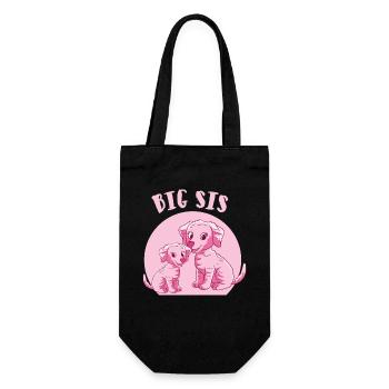 große Schwester Hunde - Geschenkbeutel für Flaschen - Schwarz - Vorne