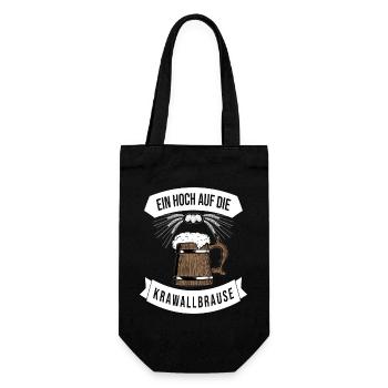 Kraftvolles Biergarten-Design mit Spruch - Geschenkbeutel für Flaschen - Schwarz - Vorne