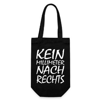 kein millimeter nach rechts - Geschenkbeutel für Flaschen - Schwarz - Vorne