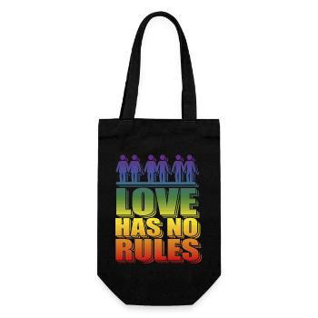 LGBT Liebe hat keine Regeln Schwule Lesben Hetero - Geschenkbeutel für Flaschen - Schwarz - Vorne