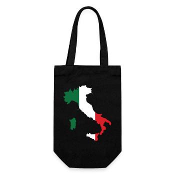 Italy Flag Map - Gift Bag for Bottles - black - Front