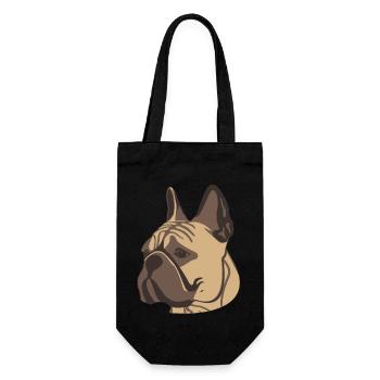 Portrait de bouledogue français - Sac à bouteille - noir - Devant