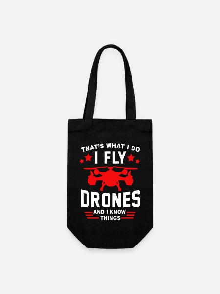 Drohne - Geschenkbeutel für Flaschen - Schwarz