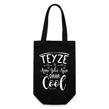 Teyze Anne Gibi Ama Daha Cool Türkische Tante Love - Geschenkbeutel für Flaschen - Schwarz - Vorne