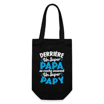 Derrière Un Super Papa Se Cache Un Super Papy - Sac à bouteille - noir - Devant