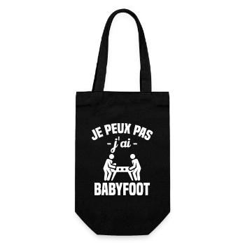 Je peux pas j'ai babyfoot humour cadeau - Sac à bouteille - noir - Devant
