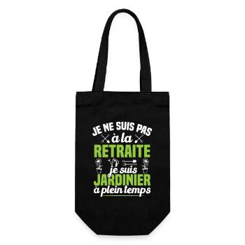 Pas à la retraite je suis jardinier à plein temps - Sac à bouteille - noir - Devant