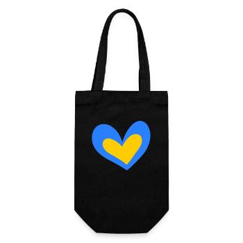 Ukraine Herz - Geschenkbeutel für Flaschen - Schwarz - Vorne