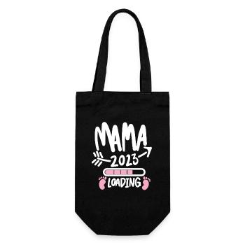 Mama 2023 loading - Werdende Mutter 2023 - Geschenkbeutel für Flaschen - Schwarz - Vorne