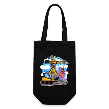 Grue excavatrice 4ème anniversaire - chemise garçon de 4 ans - Sac à bouteille - noir - Devant