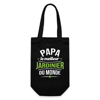 Papa Le Meilleur Jardinier Du Monde Humour Cadeau - Sac à bouteille - noir - Devant