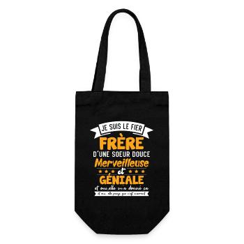 Frère Et Sœur Cadeau Humour Personnalisé - Sac à bouteille - noir - Devant