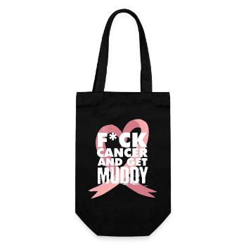 F*ck cancer Muddy run shirt - Geschenkbeutel für Flaschen - Schwarz - Vorne
