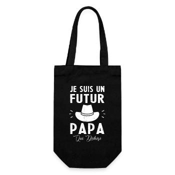 Je suis un futur papa qui déchire - Sac à bouteille - noir - Devant