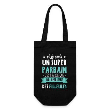 Je suis un super parrain j'ai filleules - Sac à bouteille - noir - Devant