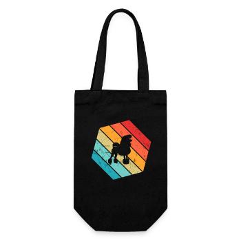 Poodle dog lover Retro vintage Gift idea - Geschenkbeutel für Flaschen - Schwarz - Vorne
