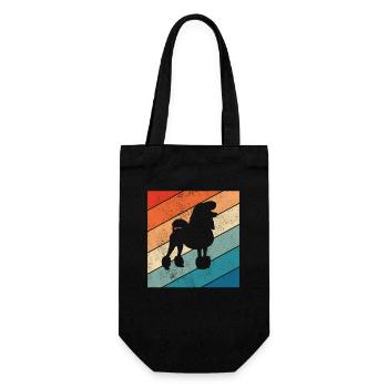 Poodle dog lover Retro vintage Gift idea - Geschenkbeutel für Flaschen - Schwarz - Vorne