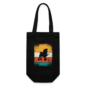 Poodle dog lover Retro vintage Gift idea - Geschenkbeutel für Flaschen - Schwarz - Vorne