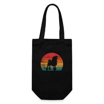 Amoureux des chiens caniche Idée cadeau vintage rétro - Sac à bouteille - noir - Devant