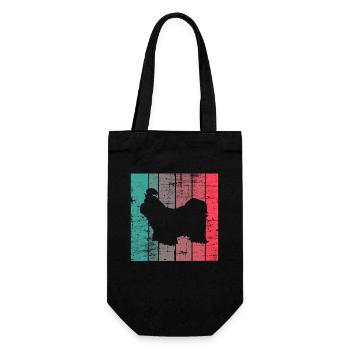 Shih Tzu amoureux des chiens Retro vintage Idée cadeau - Sac à bouteille - noir - Devant