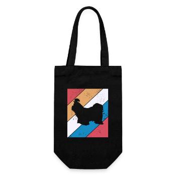Shih Tzu dog lover Retro vintage Gift idea - Geschenkbeutel für Flaschen - Schwarz - Vorne