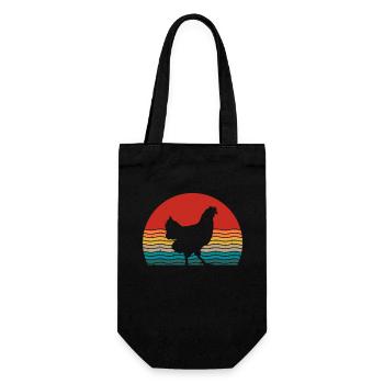 Chicken Farmer lover Retro vintage Gift idea - Geschenkbeutel für Flaschen - Schwarz - Vorne