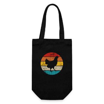 Chicken Farmer lover Retro vintage Gift idea - Geschenkbeutel für Flaschen - Schwarz - Vorne