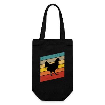 Chicken Farmer lover Retro vintage Gift idea - Geschenkbeutel für Flaschen - Schwarz - Vorne