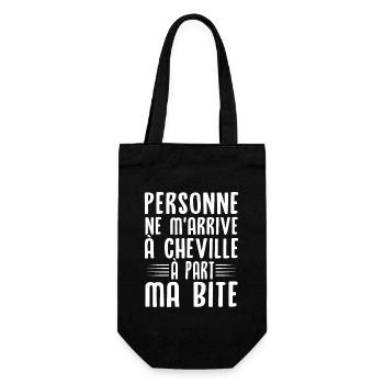 Personne ne m'arrive à cheville à part ma bite - Sac à bouteille - noir - Devant