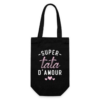 Cadeau Femme Super tata d'amour - Sac à bouteille - noir - Devant