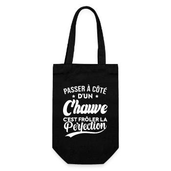 Chauve perfection, Cadeau humour homme chauve - Sac à bouteille - noir - Devant