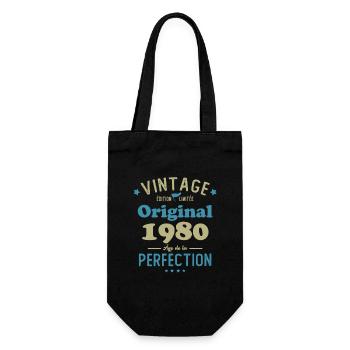 Cadeau D'anniversaire 1980 Rétro Vintage 1980 - Sac à bouteille - noir - Devant