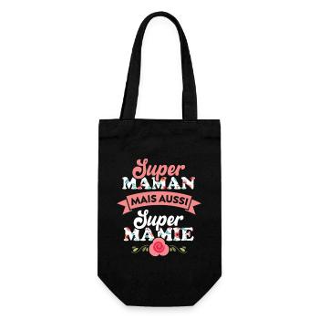 Super Maman mais aussi super Mamie cadeau maman - Sac à bouteille - noir - Devant