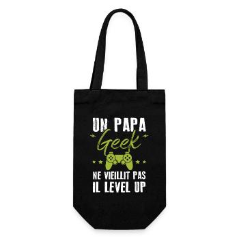 Un papa geek ne vieillit pas il level up - Sac à bouteille - noir - Devant