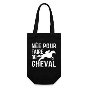Née pour faire du Cheval, Cadeau équitation - Sac à bouteille - noir - Devant