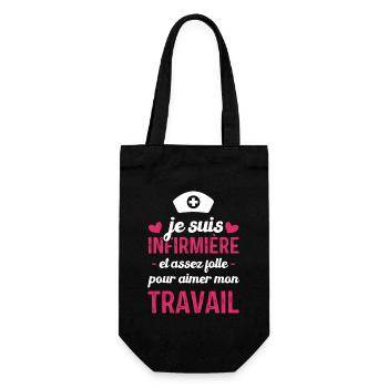 Je suis infirmière, et aimer mon travail - Sac à bouteille - noir - Devant