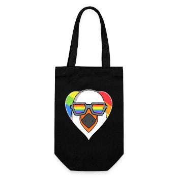 LGBT Tier Möwe Regenbogen - Geschenkbeutel für Flaschen - Schwarz - Vorne