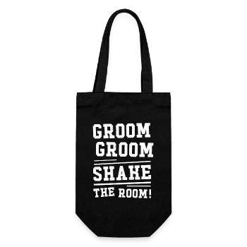 Groom, Groom, Shake the room - Gift Bag for Bottles - black - Front