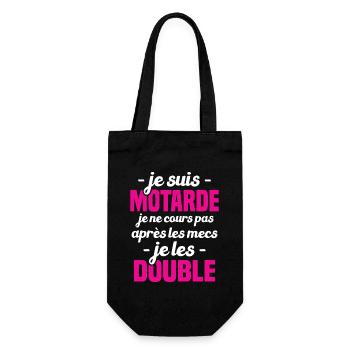 Je suis motarde je ne cours pas après les mecs - Sac à bouteille - noir - Devant